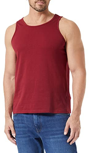 Build Your Brand Camisetas sin Mangas Hombres, Adulto, Rojo, M