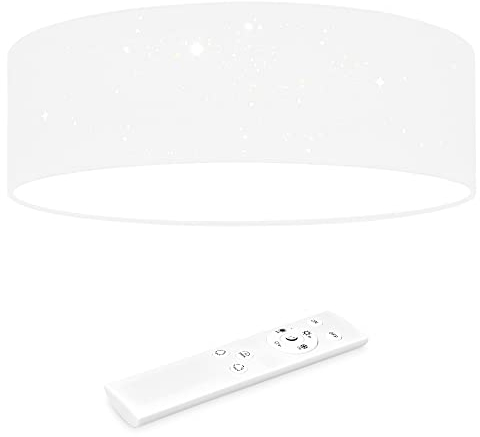 Navaris LED Deckenleuchte 32cm - Dimmbar Farbtemperaturwechsel Fernbedienung - 22W Dunkelgrau Sternenhimmel - Wohnzimmer Lampe Schlafzimmer Deckenlampe Kinderzimmer Lampe Decke