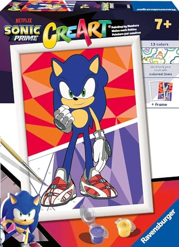 Ravensburger CreArt Kit de peinture par numéros Sonic le hérisson pour enfants et adultes à partir de 7 ans