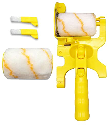 Ptsygantl Paint Edger Reinigungsbürste, Clean-Cut Paint Edger Roller Brush, Handheld Clean-Cut Paint Edger Abnehmbare Werkzeuge für Wand Decke (1 Set Langer Griff)
