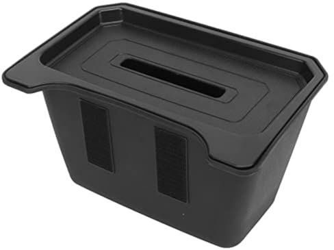 Dpofirs Car Rear Storage Box for Tesla Model Y, Rear Center Console Flocking Underseat Organizer Tray, Backseat Organizer Storage Container Trash Can for Model Y Accessories (Black)