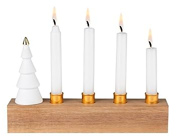 Räder Kerzenhalter Advent 18x3,2x9,5cm Weiß Metall unbehandelt