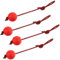 4 Pieces Dog Rope Ball Dog Ball On a Rope, Durable Elastic Solid Rubber Balls Interactive Rubber Balls Chew Toys for Small Medium Large Pet Fetching, Catching, Throwing and Tugging, 6.5 x 33 cm