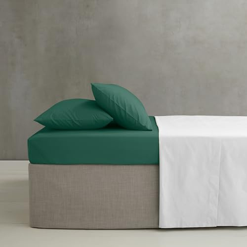 Catherine Lansfield Easy Iron Percale Combed Extra Deep King Fitted Sheet Dark Green
