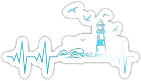 Küste Meer Leuchtturm Herschlag EKG Moin Sticker Aufkleber