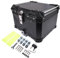 Bisenya 55L Motorrad Topcase Aluminium Heckbox Reisen Koffer mit Sicherheitsschloss für Helm, Wasserdicht Top Box (Schwarz)