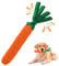 LIFLIX Dog Rope Toy, Tug of War Dog Toy, Cute Carrot Dog Toy with Crinkle Paper Tags, Carrot