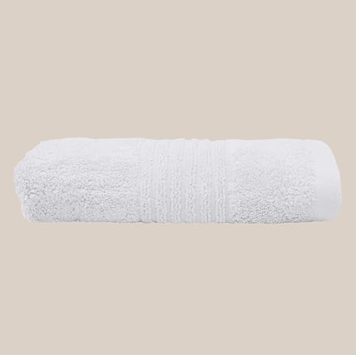 Misona Bamboo 1 x Bath Sheet 100 x 150cm – Ultra Soft, Super Absorbent, Quick Dry, Zero Twist Extra Large Bath Towel, Plush 580GSM (White)