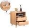 ZMARKRAFT Nightstand with Hidden Compartment | Mid Century Modern Nightstand with Concealed Storage | Vintage Bedside Table | Perfect for Storing Small Valuables (1, Natural, Large)