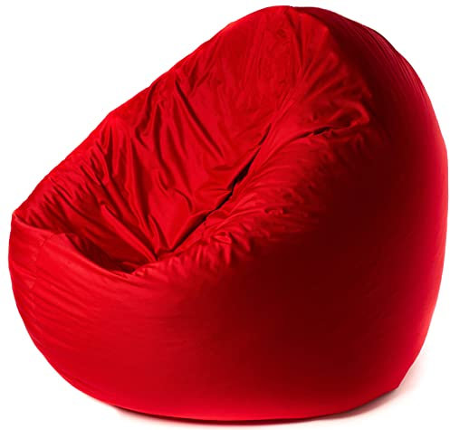 King Of Chillout Koc ® 2in1 XXL Sitzsack für Erwachsene - Gaming Sitzsack mit Rückenlehne, Wetterfester Outdoor Sitzsack mit Hochwertiger EPS-Füllung (Rot, XXL)