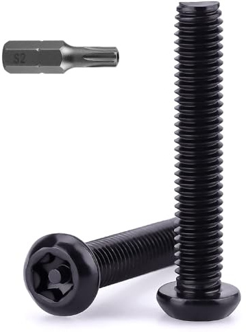 (25 piezas) Tornillos Torx de cabeza de botón M6-1.0 x 40 mm, tornillos de seguridad de acero inoxidable 304 (18-8), antirrobo, a prueba de manipulaciones, revestimiento negro, broca T30 incluida