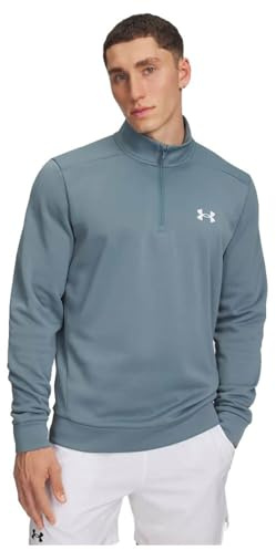 Under Armour Men's Armourfleece 1/4 Zip, (587) Jasper Blue / / White, XXL