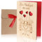 cobee Glückwunschkarte Hochzeit, Hochzeitskarte Holz mit Umschlag, 15 x 11cm Grußkarten zur Hochzeit Schöne Hochzeitskarten Geschenkkarte Einladungskarten