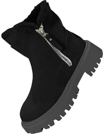 HEONSATI Offerte Black Friday Scarpe Invernali da Donna Boots Doposci Antiscivolo Scarponcini Casual Sci Stivaletti Donna Neve da Trekking Morbidi Stivali Dopo Sci Caldo Impermeabili da Neve Foderati