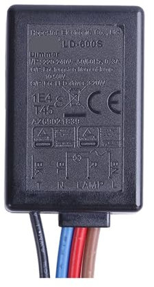 SHMKBDPF 3-Wege LD-600S integrierter Finger-Touch-Dimmer 25–150 W, geeignet für Wolframlampen oder 3–25 W LED-Lampen, Eingang 220–240 V(EU1), Schwarz