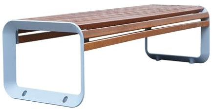 Holzbank Außenbereich Garten-Gartenstuhl Aus Massivem Holz Aluminium-Bankbeine Gartensitz Ästhetisch Gestaltete Terrassen-/Verandamöbel Bietet Platz For Mehrere Personen Trägt Bequem 660Pfund(180cm/70