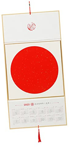 JEWEDECO 1 Set 2023 Kalender Schlafzimmerkalender 2023 Alter Kalender Wandmondkalender Jahr Des Hasenkalenders Chinesischer Stil Kalender 2023 Mondkalender Wand Mondkalender Wandkalender