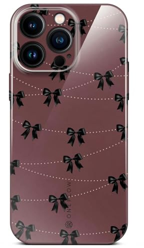 ONEFLOW für iPhone 14 Pro Max Hülle mit Design Muster, Designer Case Handy Schutzhülle mit Kameraschutz, Hardcase Bedruckt dünne Handyhülle, Splash Cover, Rot Schwarz Schleifen