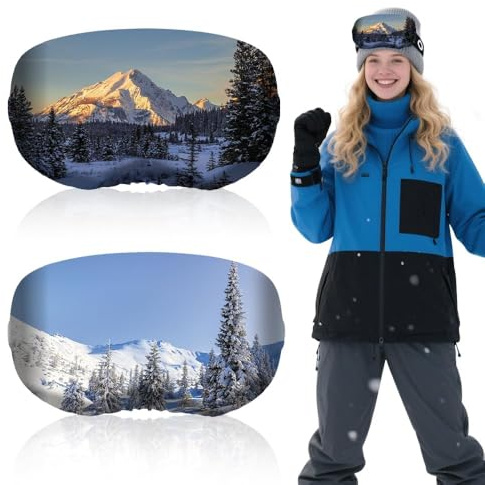 yotutun 2 Stück Skibrillen Schutz Überzug, Mikrofaser Schutzhülle Skibrille Schützt vor Kratzern & Staub Skibrillenschutz Kompatibel Ski Goggle Cover für alle Schibrillen