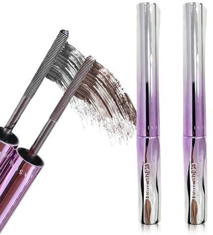 KLVGTIFS 2 Stück Metal Mascara, Schnell Trocknend und Wischfest Wimperntusche, Ironeye Mascara mit Metallbürste, Volumen und Länge, Verlängern und Schwingen für Natürlich Schöne Wimpern