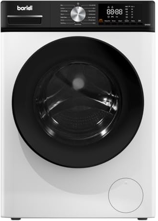 Baridi 8kg Front Load Washing Machine, 1400rpm Spin, 15 Programmes, BLDC Inverter Motor, Energy Rating A, White, Quiet Freestanding Laundry Care - DH262