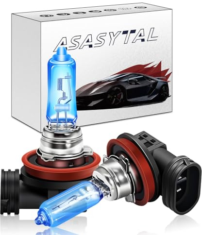 Asasytal H9 12V 65W Halogen Scheinwerferlampe, 5000K Warmweiß Fernlicht OEM-Ersatz, 2 Stück