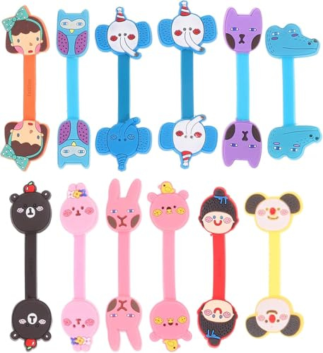 Reusable Wire Holder 12Pcs Adorable Animal Design Cable Organiser in Colours for Home and Office Earphone Storage - Precision Engineering, Durable Construction, Easy Installation - Ideal for Replac...