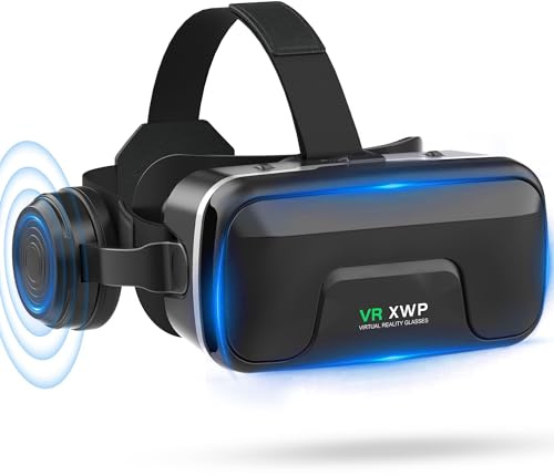 XWP Gafas VR, Gafas De Realidad Virtual 3D Con Auriculares, Compatibles Con iPhone & Android (4,7–7,2), Con Lentes HD Anti Luz Azul, Para Juegos Y Películas, Regalo De Cumpleaños Para Niños Y Familia