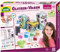 Lena 42693 Kit de Loisirs créatifs Vitrail sur vases pour 3 Petits flacons en Plastique, 6 Couleurs pailletées, Pinceau à Peinture, pâte Contour et Pierres décoratives, à partir de 8 Ans Multicolore