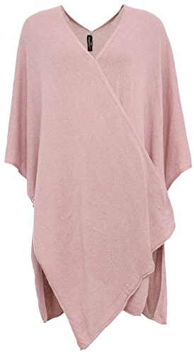 Zwillingsherz Poncho-Schal mit Kaschmir - Hochwertiges Cape für Damen - XXL Umhängetuch und Tunika mit Ärmel - Strick-Pullover - Sweatshirt - Stola für Sommer und Winter