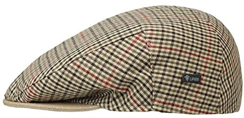 Lipodo Inglese Bic Flatcap - Flat Cap Herren - Herrencap Made in Italy - Schiebermütze mit Innenfutter - Schirmmütze Frühjahr/Sommer - Sommercap beige-grün 61 cm
