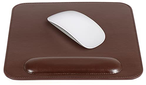 Londo Leder Mauspad mit Handgelenkauflage – rutschfeste Unterseite, Glatte Oberfläche, Ergonomisches Design