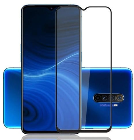 FanTing para OPPO Realme X2 Pro Protector de Pantalla,[dureza 9H,Cobertura Total,Sin Burbujas],Membrana de Vidrio Templado Resistente a los arañazos para OPPO Realme X2 Pro-Negro(4 Pieza)