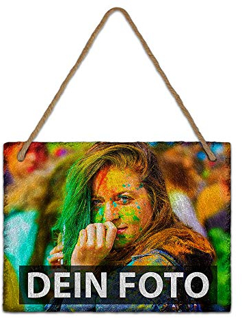 Print Royal Bedruckte Schieferplatte selbst gestalten - Schiefer-Tafel mit Wunsch-Foto/Wand-Deko/Geschenk-Idee - 15 x 20 cm