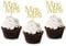 Unimall Global 24 Stück Herr Frau Cupcake Toppers Liebe Herr Frau Cupcake Picks Gold Glitter Hochzeit Cucpake Topper Brautdusche Kuchen Dekorationen Partyzubehör