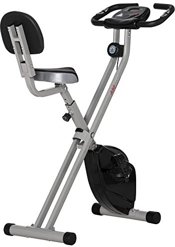HOMCOM Folding Exercise Bike, Fitness Bicycle Indoor Trainer, 8-Level Magnetic Resistance Adjustable, with LCD Monitor, Pulse Sensor, Grey