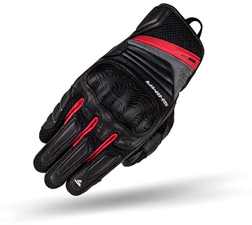 SHIMA RUSH Motorradhandschuhe - Atmungsaktive, Verstärkte, Stadt, Sommer, Touchscreen Handschuhe mit Knöchelprotektor, Handgelenk und Finger Aufpralldämpfer (Herren, Rot, XXL)