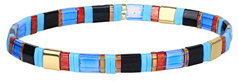 KELITCH Damen Charme Stretch Bracelets Colorful Freundschaft Armbänder Candy Tila Perlen Strang Armbänder