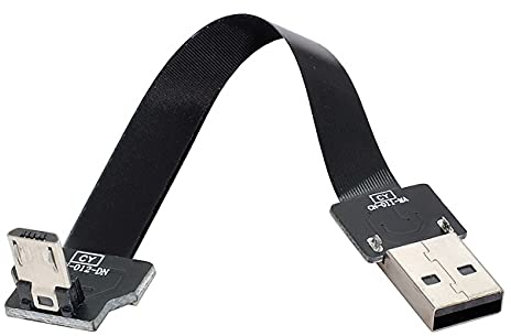 Cablecc Cavo dati FPC piatto e sottile da USB 2.0 tipo A maschio a micro USB 5 pin maschio, per FPV, disco e telefono, 50 cm