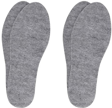 Knixmax 2 Paar Filz Einlegesohlen Winter Warme Filzsohlen - Wollfilz Schuhesohlen Einlagen für Winterschuhe Schneestiefel Outdoorschuhe Gr.43EU