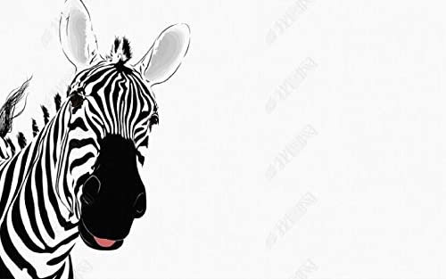 ZXCHEE Fototapete Schwarz Weiß Gestreiftes Zebra 430x310cm Tapete Kinderzimmer Vliestapete Wohnzimmer Schlafzimmer Wandtapete Deco