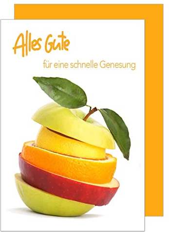 Edition Seidel Premium Karte zur Genesung gute Besserung Genesungskarte mit Umschlag. Glückwunschkarte Grusskarte einzelne eine Karte (GX135 SW022)