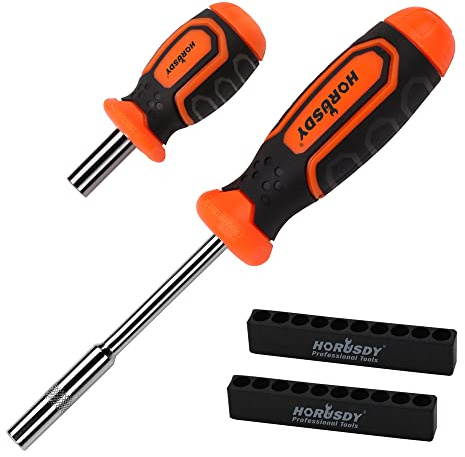 HORUSDY 2-Piece 1/4 Bit Driver Magnetic Screwdriver Bit Holder, 190mm and 90mm Long, Screwdriver Handle for Magnet Tip