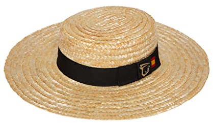 Sombrero Tipo cordobés. Fabricado a Mano en España. Sombrero Mujer Bandera de España. (as4, Numeric, Numeric_58, 58 cms.)