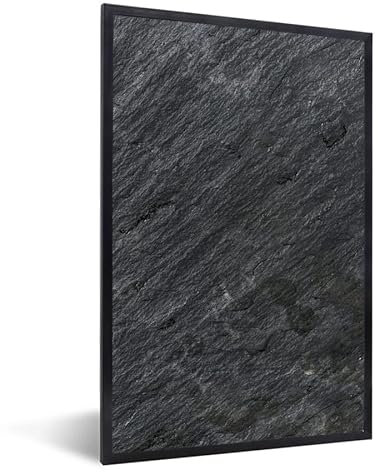 MuchoWow Poster Bilder Wanddeko Deko Wohnzimmer 20x30 cm Naturstein - Industriell - Schiefer - Strukturiert - Grau