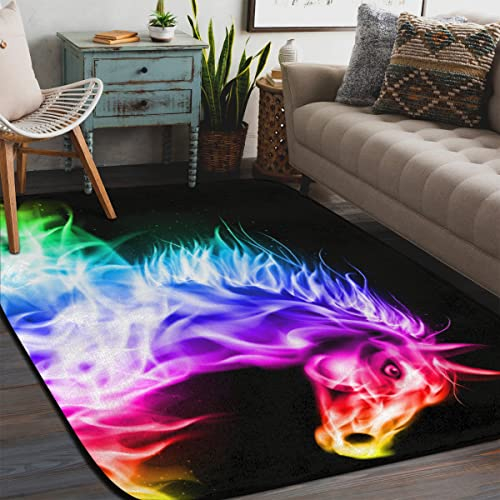 Dragons Area Teppich 122x182 cm Regenbogen Feuerdrache FL?chenteppich Maschinenwaschbar Teppich Teppiche Gro? Indoor Teppiche f¨¹r Wohnzimmer Schlafzimmer Esszimmer