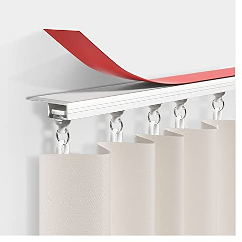 Schwerlast-Vorhangschienen aus Metall, Deckenhalterung, selbstklebend, 10, 12, 14, 16, 18, 20, 24, 26, 28, 30 Fuß lang, kommerzielle Schiebevorhangschiene, Trennwand, Raumteiler (C