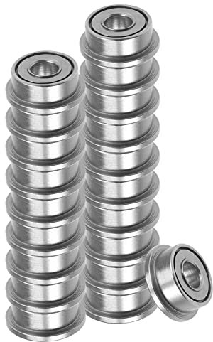 sourcing map 20pcs F682ZZ Flanged Ball Bearing - [2x5x2.3mm] Replacement Wheel Bearings for Wheelbarrow Lawnmower Hand Truck Axle Use, Chrome Steel, ABEC1