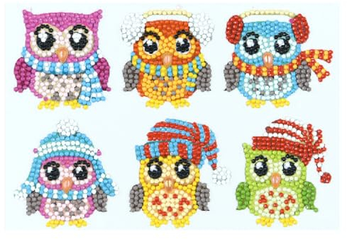 Diamond Painting Stickerset, Motiv Einhörner, Bastelset zum Gestalten von Aufklebern mit Glitzersteinchen, für Kinder ab 5 Jahren