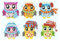 Diamond Painting Stickerset, Motiv Einhörner, Bastelset zum Gestalten von Aufklebern mit Glitzersteinchen, für Kinder ab 5 Jahren